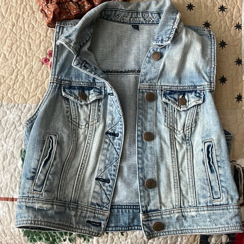 American Eagle Outfitters jean vest